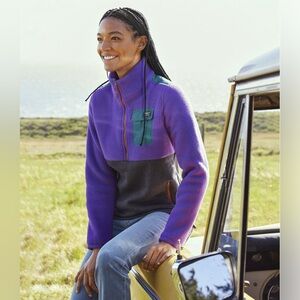 LL Bean Sweater Fleece Sherpa Hybrid Pullover